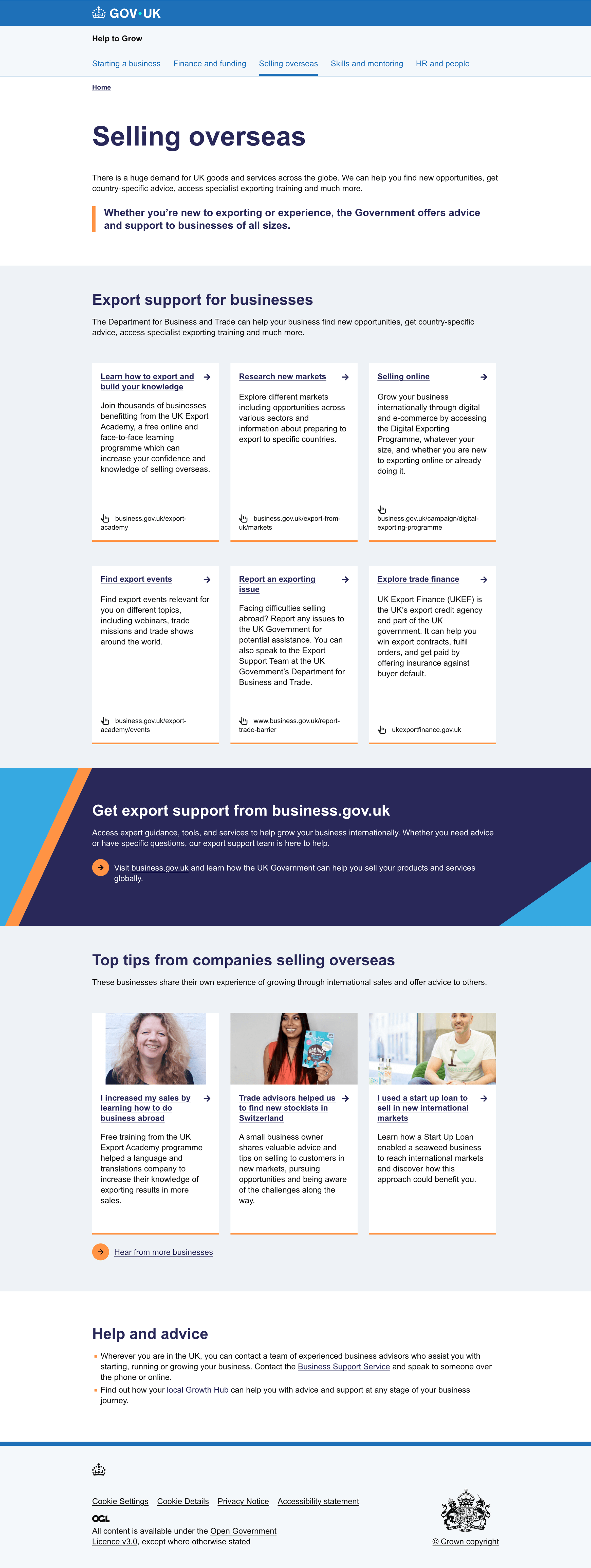 Help to Grow landing page